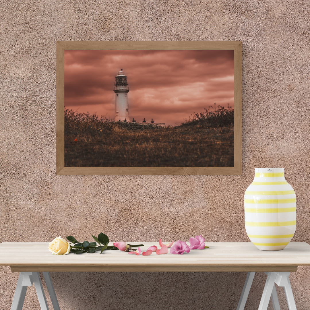 Stormy Flamborough head Lighthouse.
