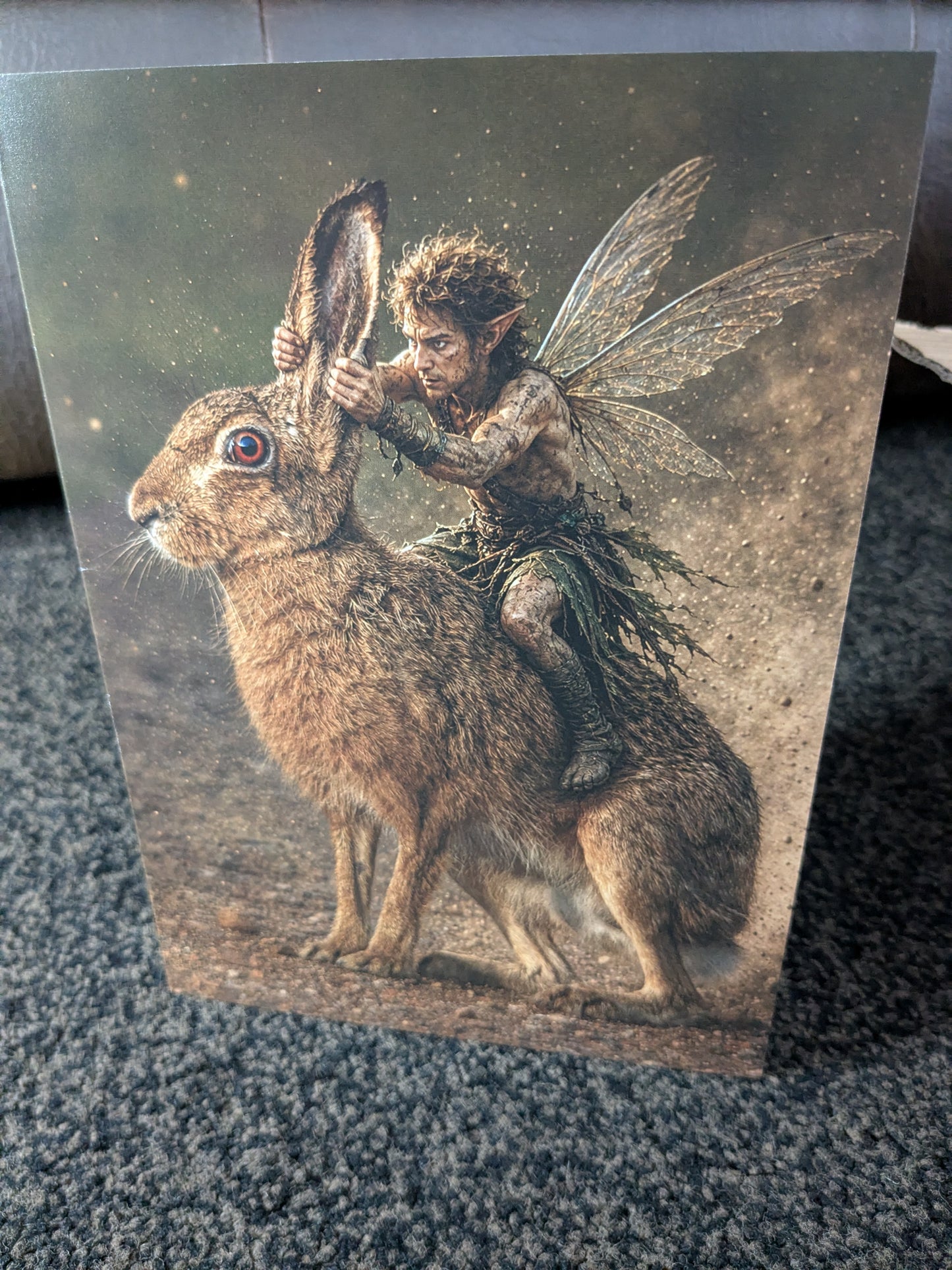 The Hare rider/Nature with a Touch of Magic Greeting Card | A5 Blank Card | Wildlife & Nature Art