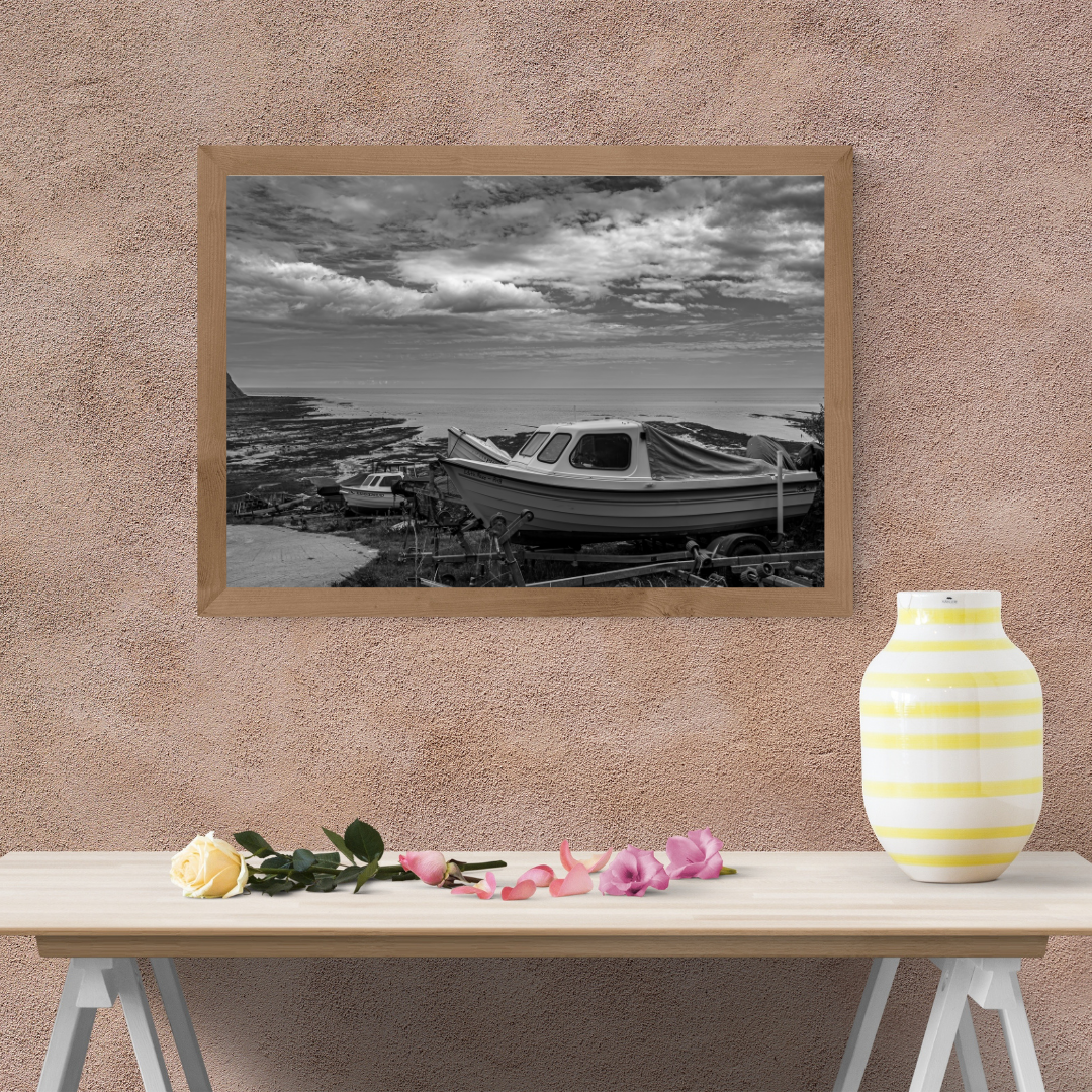 "Waiting for the Tide – Boats at Robin Hood’s Bay"