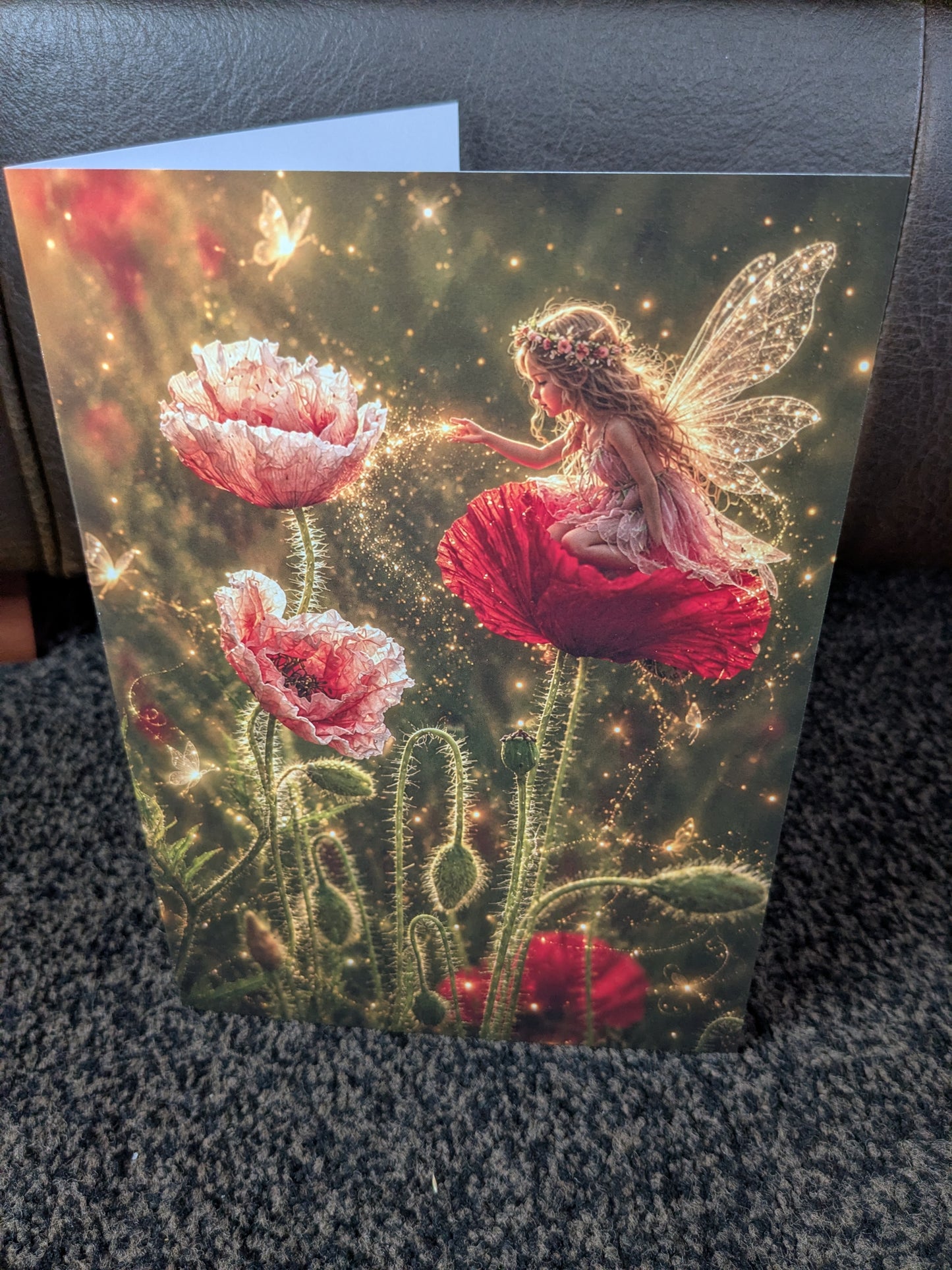 The poppy whisperer/Nature with a Touch of Magic Greeting Card | A5 Blank Card | Wildlife & Nature Art