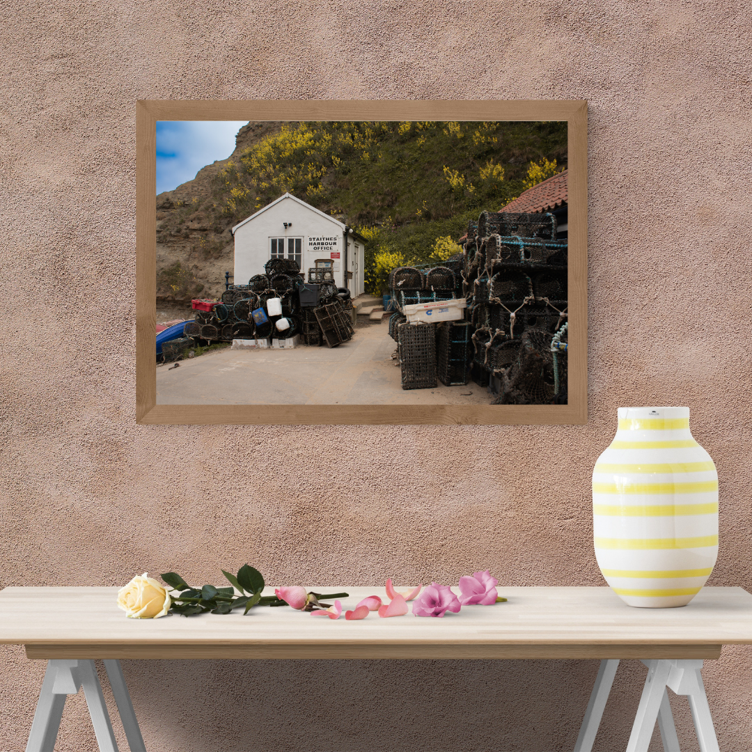 Staithes Harbour office Print.