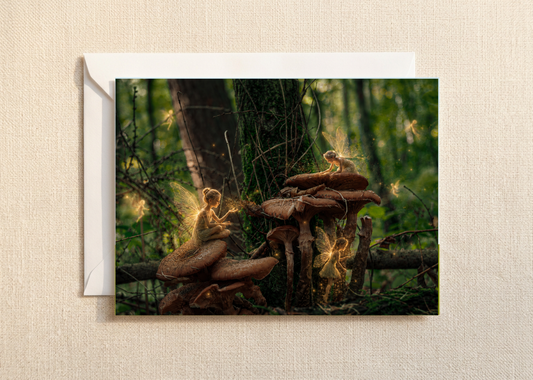 The fairy gathering/Nature with a Touch of Magic Greeting Card | A5 Blank Card | Wildlife & Nature Art