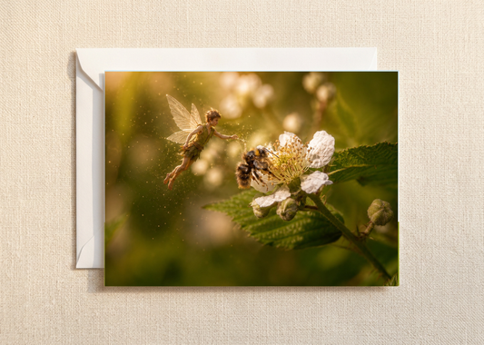 Beauty and the bee/Nature with a Touch of Magic Greeting Card | A5 Blank Card | Wildlife & Nature Art.