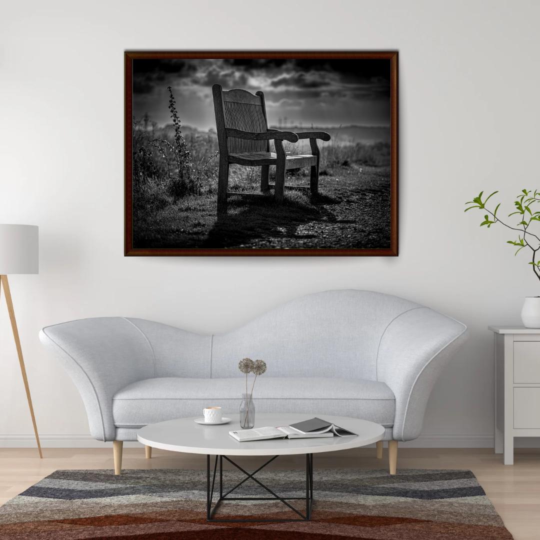In Loving Memory Bench Print (Black and White)