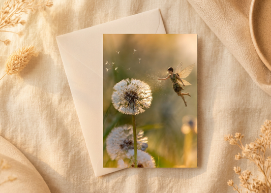 Dandelion wishes/Nature and wildlife Magic – A5 Blank Greeting Card