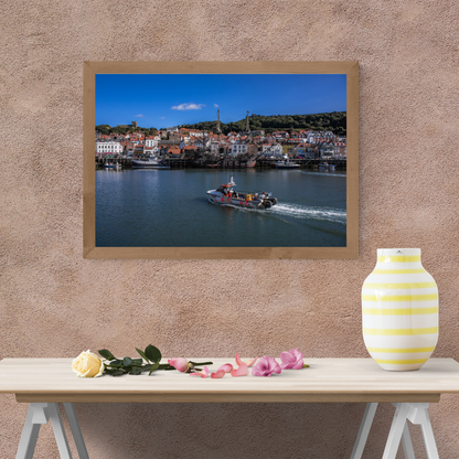 Scarborough Harbour photo print - Blue Skies, Calm Seas and Coastal Charm.