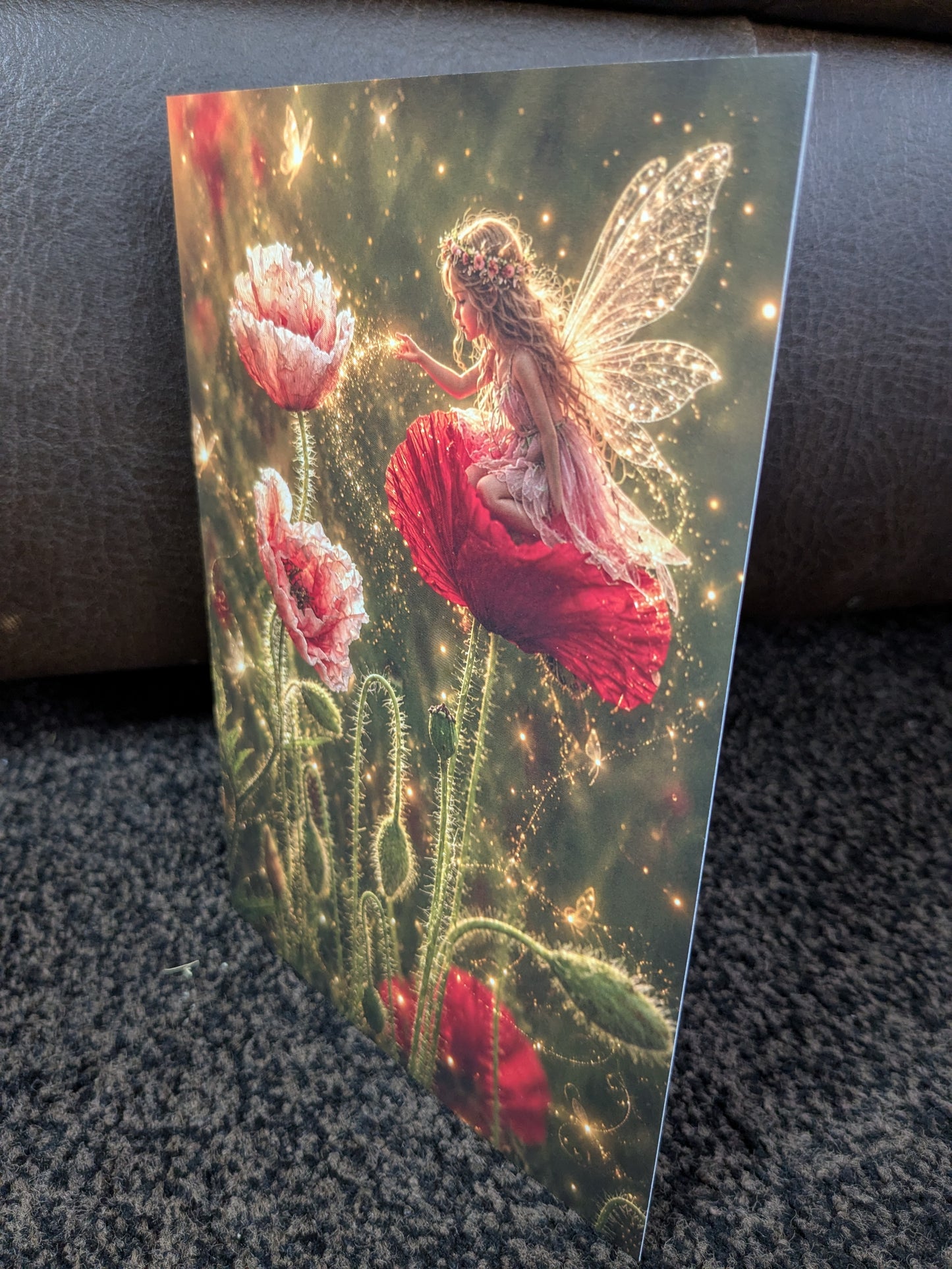 The poppy whisperer/Nature with a Touch of Magic Greeting Card | A5 Blank Card | Wildlife & Nature Art