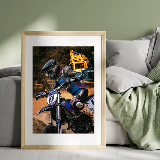 Super moto rider portrait.