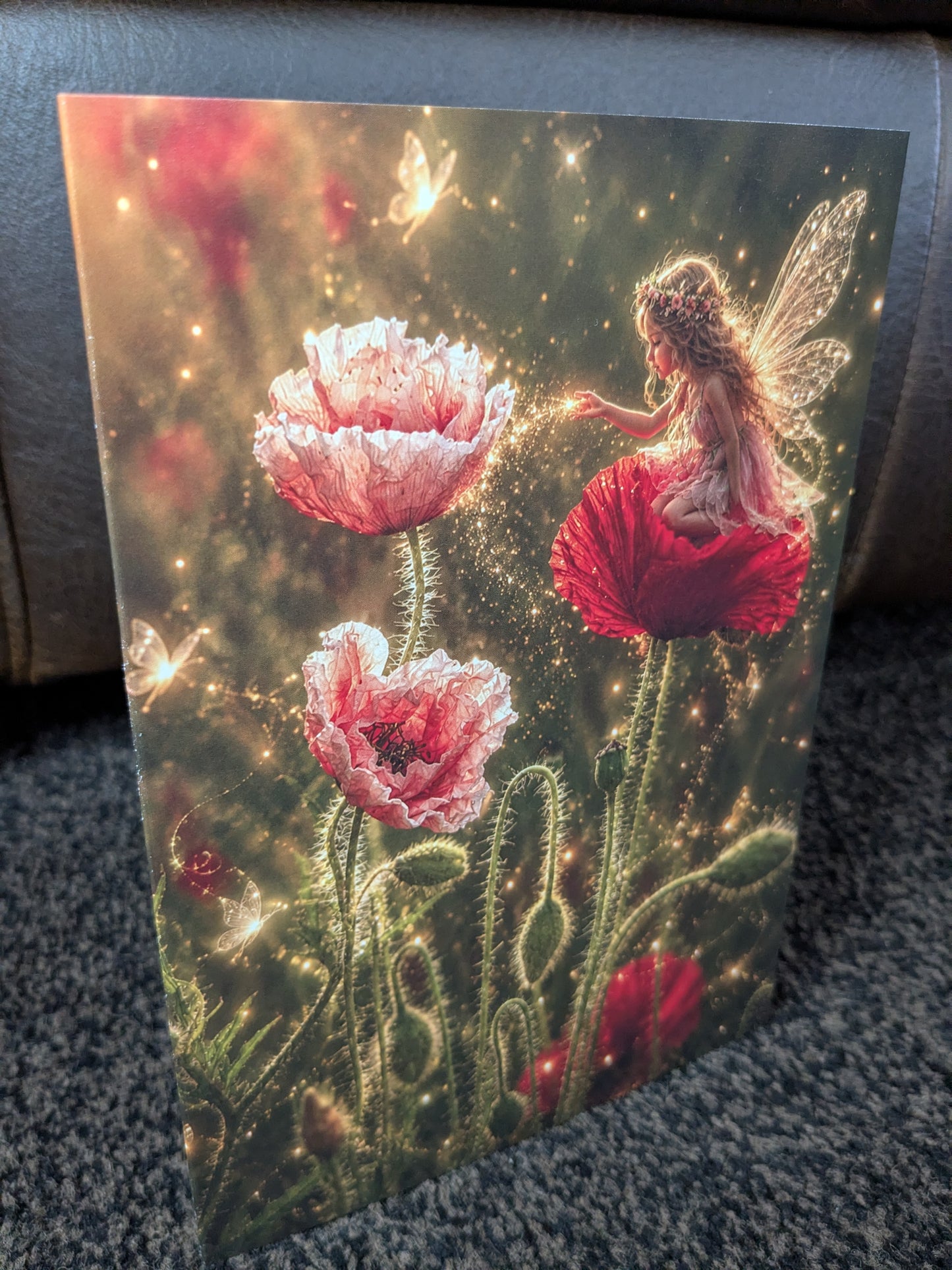 The poppy whisperer/Nature with a Touch of Magic Greeting Card | A5 Blank Card | Wildlife & Nature Art