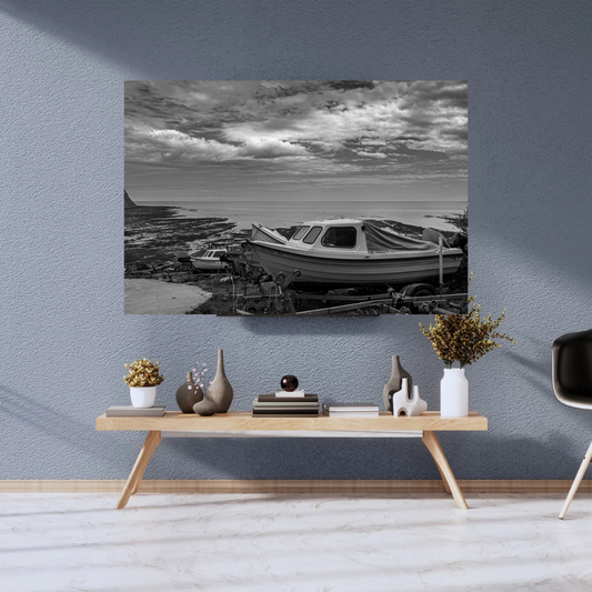 "Waiting for the Tide – Boats at Robin Hood’s Bay"