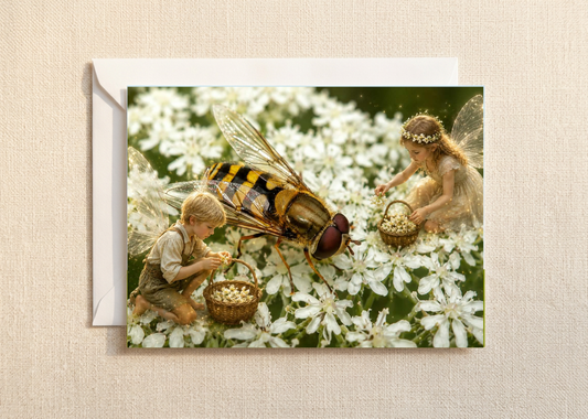 Collecting natures beauty/Nature with a Touch of Magic Greeting Card | A5 Blank Card | Wildlife & Nature Art.