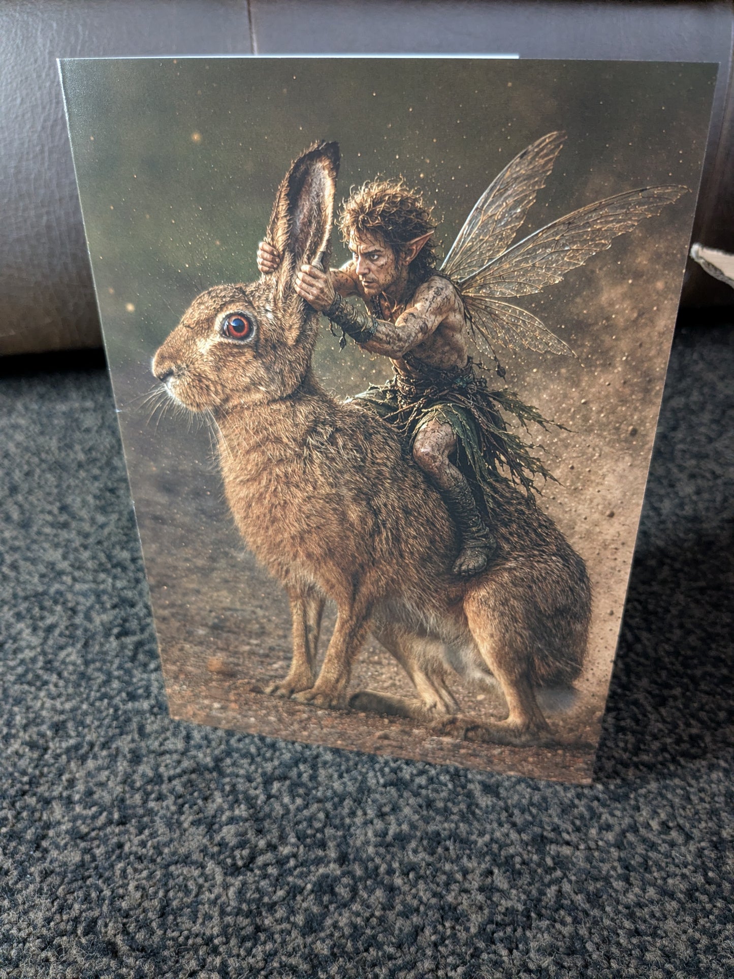 The Hare rider/Nature with a Touch of Magic Greeting Card | A5 Blank Card | Wildlife & Nature Art