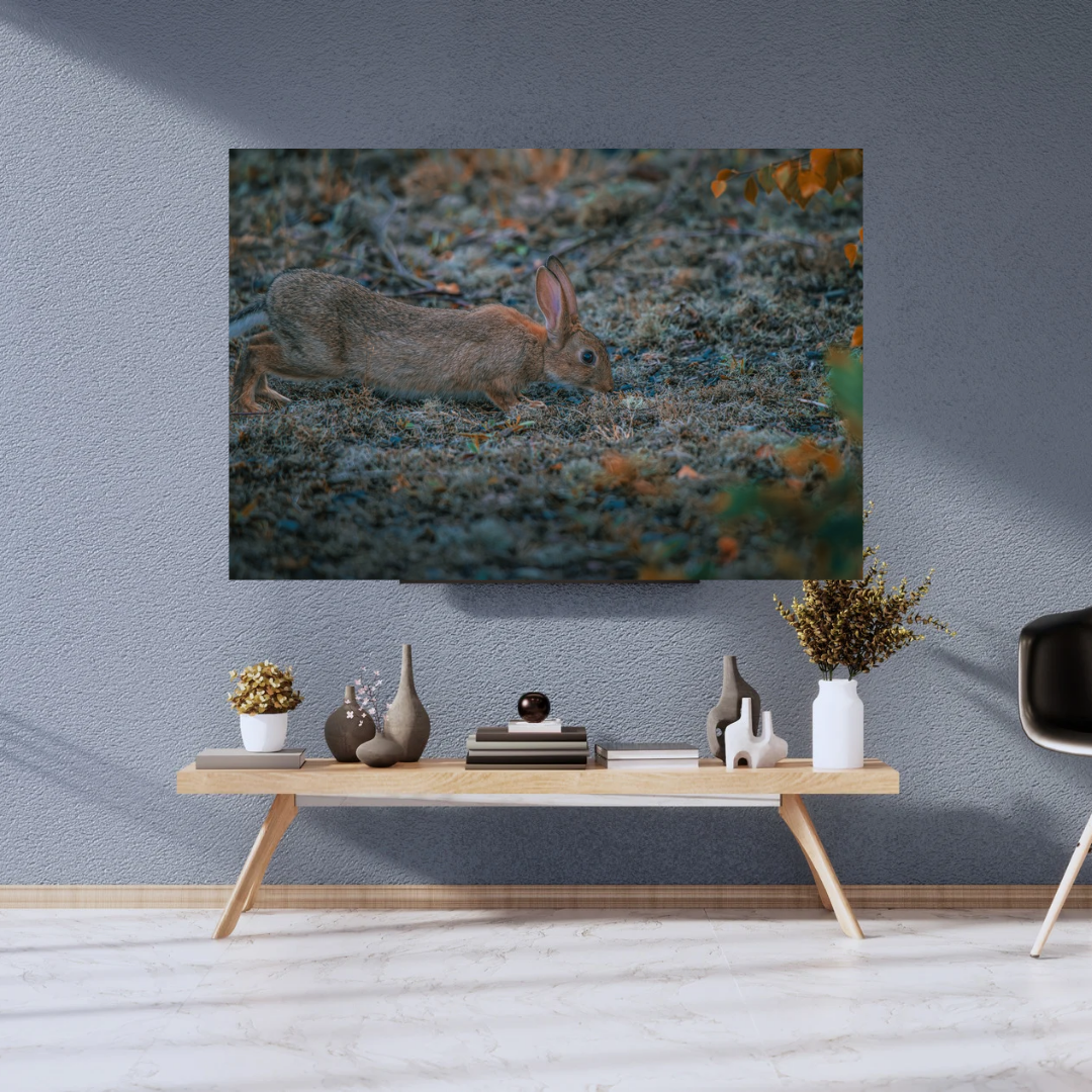 "Whiskers in the Wind" – Adorable Rabbit Woodland Print