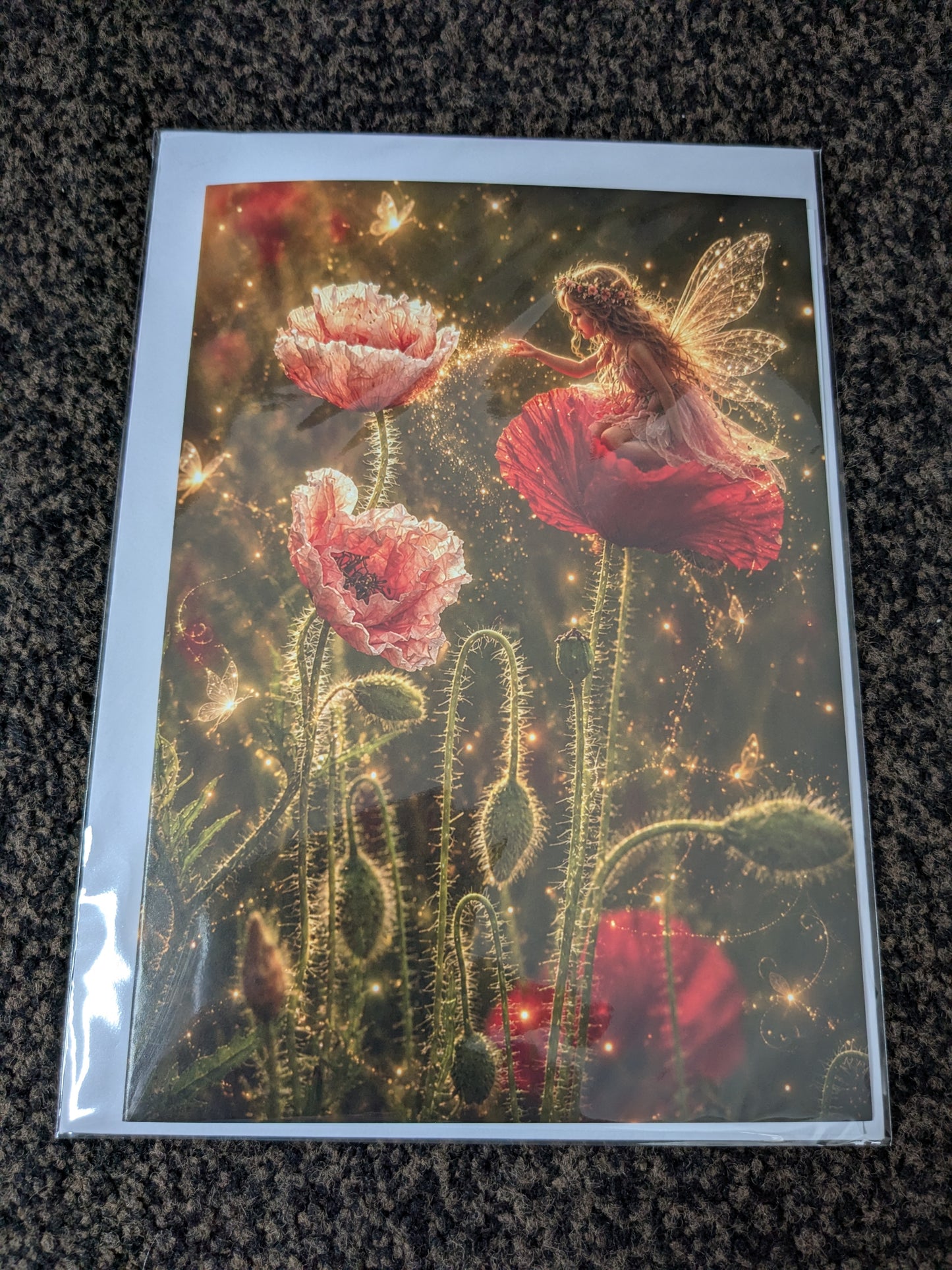 The poppy whisperer/Nature with a Touch of Magic Greeting Card | A5 Blank Card | Wildlife & Nature Art