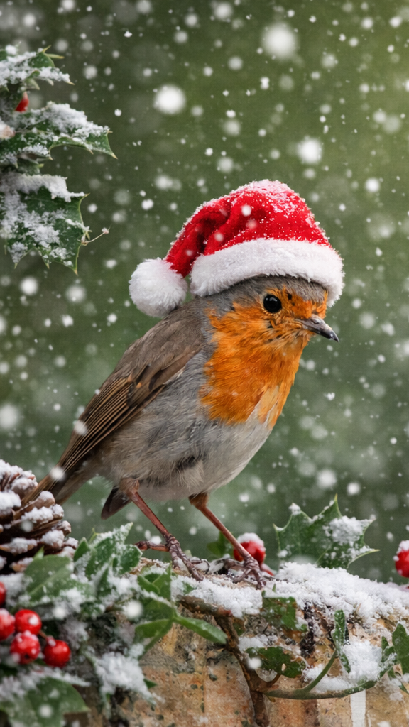 Festive Robin- FREE Digital Download / I phone / Android - Screensaver.