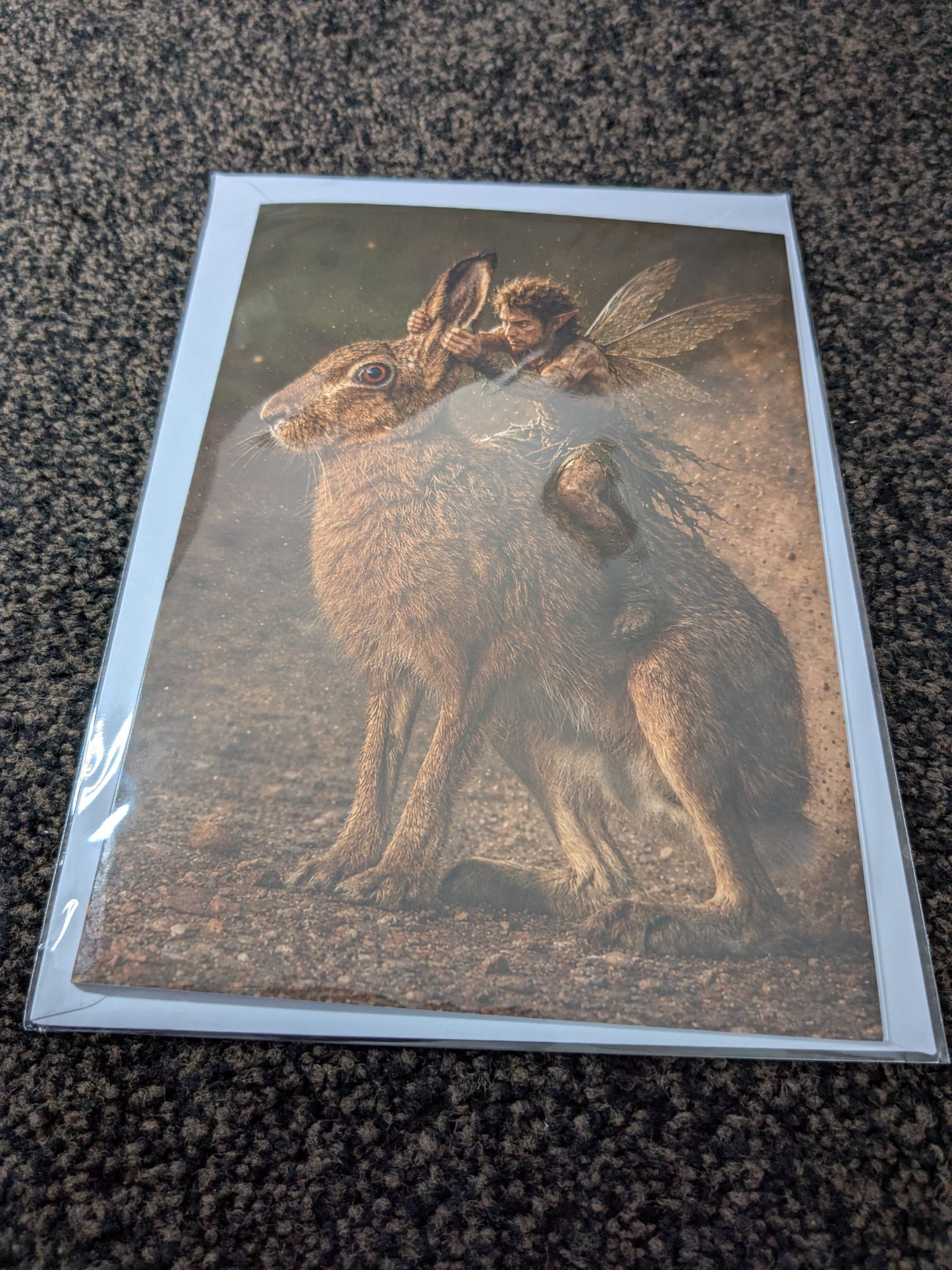 The Hare rider/Nature with a Touch of Magic Greeting Card | A5 Blank Card | Wildlife & Nature Art