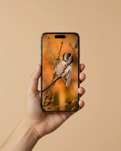 Winter sun - Long Tailed Tit - FREE Digital Download / I phone / Android - Screensaver.