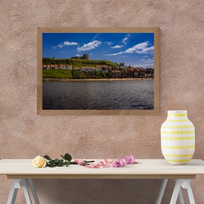 Whitby Harbour photo print - Blue Skies, Calm Seas and Coastal Charm.