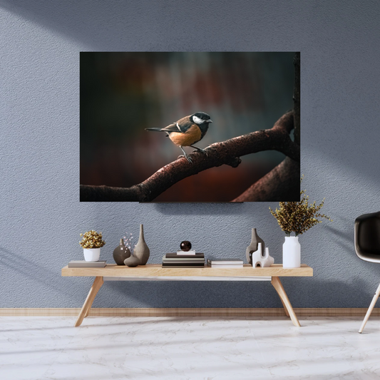 Great Tit on Branch – Wildlife Photography Print
